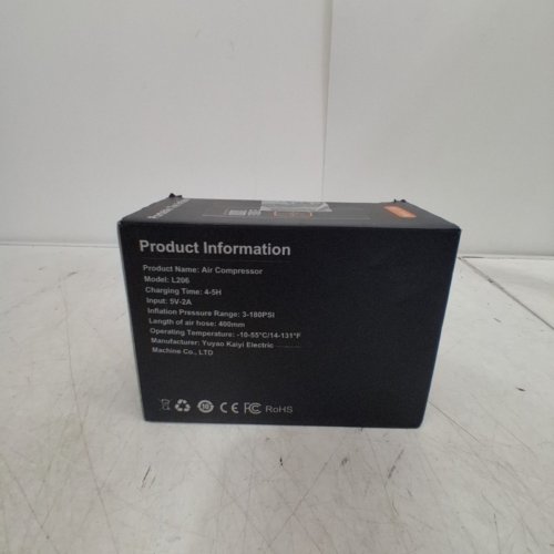 PORTABLE TIRE INFLATOR / COMPRESSOR - 180PSI -12V - BLACK/ORANGE (MODEL: L206) image 6