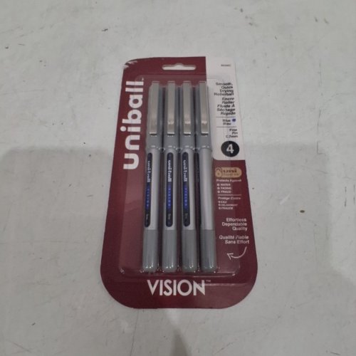 4PK UNIBALL VISION FINE ROLLERBALL PENS - 0.7 MM - BLUE (STYLE: VISION) image 2