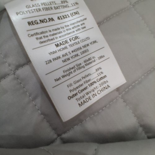 YNM OEKO-TEX WEIGHTED BLANKET PREMIUM COTTON - 20LBS, QUEEN (60" X 80") - LIGHT GREY image 2
