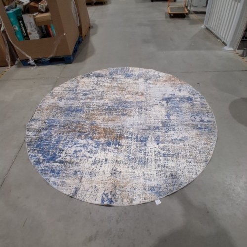 IOHOUZE ABSTRACT RUNNER RUG WITH NON-SLIP BOTTOM - ROUND - BLUE RUST image 3