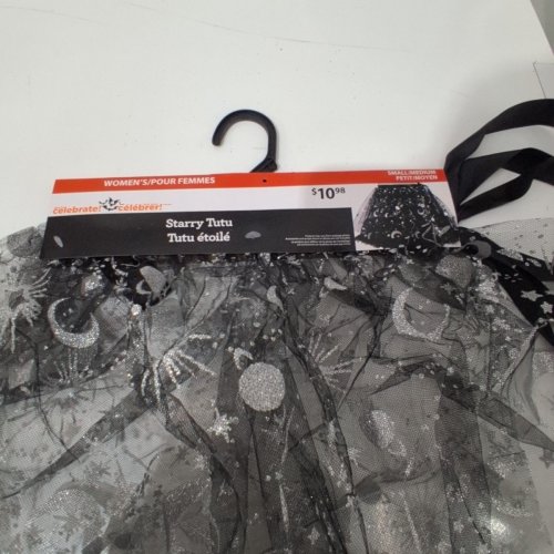 WOMEN'S WAY TO CELEBRATE STARRY TUTU - SMALL/MEDIUM - BLACK / SILVER image 3