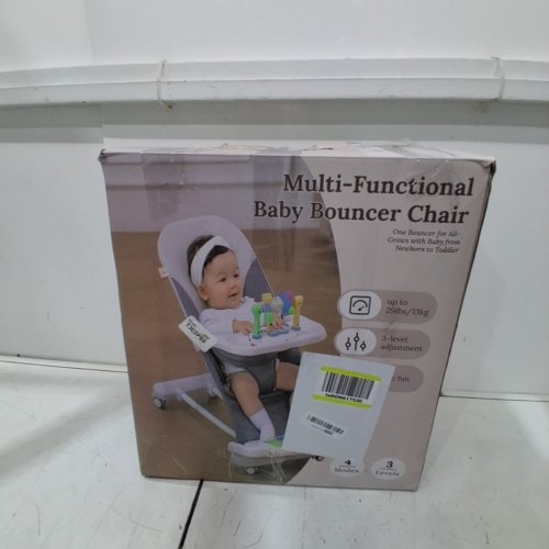 4-IN-1 CUDDOBABY BABY BOUNCER - DETACHABLE PIANO - FEEDING TRAY AND PLAY BAR - BLUE/WHITE (MODEL: BB01) image 7