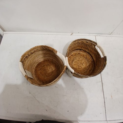 2PK BRIGHTROOM BANANA BARK WOVEN BASKET - 11" - NATURAL image 3
