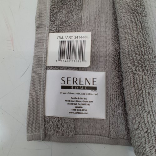 SERENE HOME COLLECTION 100% COTTON HAND TOWELS - 16" X 30" - GREY (MODEL:3414444) image 2