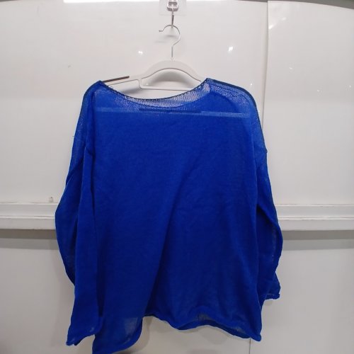 WOMENS SHEER LONG SLEEVE COVER UP TOP - SMALL -BLUE image 2