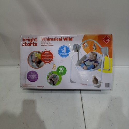 BRIGHT STARS PORTABLE SWING CHAIR WITH ENGAGEMENT TAGGIES & TOY BAR - WHIMSICAL WILD (MODEL:01745) image 6