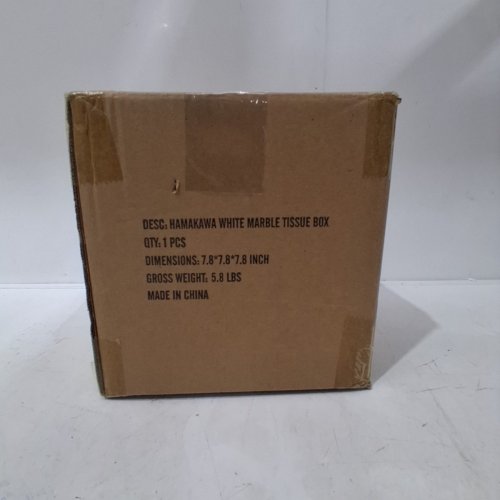 HAMAKAWA MARBLE SQUARE TISSUE BOX DECORATIVE COVER - 6" - WHITE image 4
