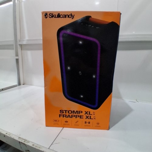 SKULLCANDY STOMP XL WIRELESS BLUETOOTH PARTY SPEAKER - INTEGRATED CARRY HANDLE​, IPX5 WATER RESISTANCE, 12-HOUR BATTERY LIFE - BLACK ORANGE (MODEL:2SKSK1851/4449801) image 7