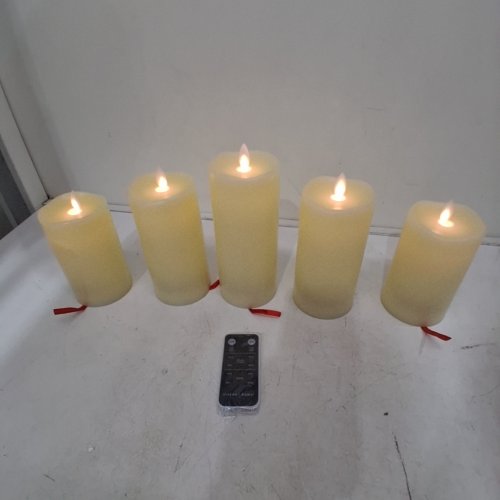 5PC STERNO HOME LED WAX CANDLES WITH REMOTE CONTROL (MODEL: 1447660) image 2
