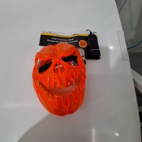 WAY TO CELEBRATE! LIGHT-UP JACK-O-LANTERN MASK - ORANGE image 2