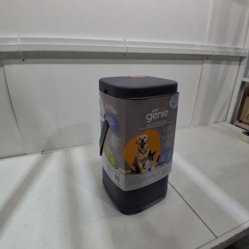 PET GENIE DOG WASTE ODOR CONTROL DISPOSAL PAIL - 18.5" - GREY (MODEL: ‎I000824) image 2