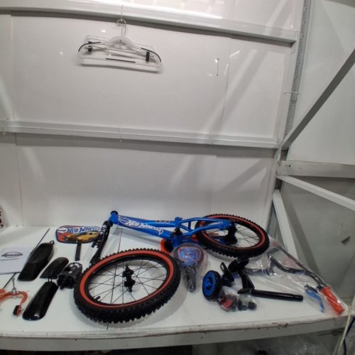 STONERIDGE HOT WHEELS BIKE/BICYCLE WITH TRAINING WHEELS - 16" - BLUE & ORANGE - (MODEL:51620) image 3