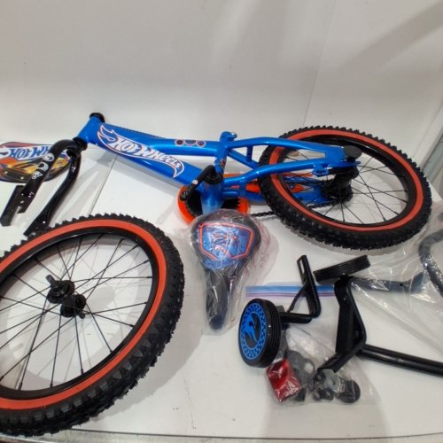 STONERIDGE HOT WHEELS BIKE/BICYCLE WITH TRAINING WHEELS - 16" - BLUE & ORANGE - (MODEL:51620) image 5