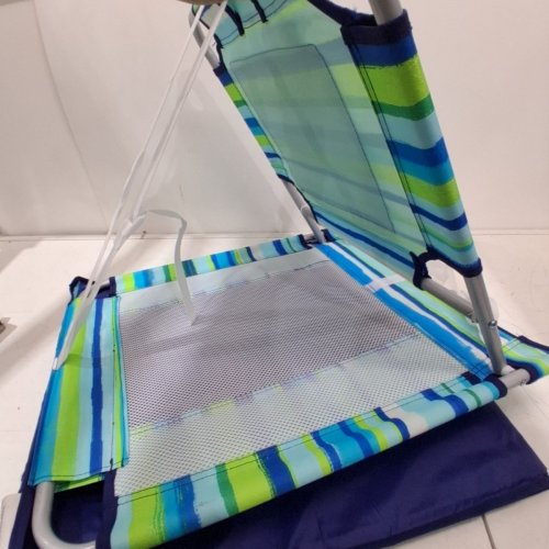HURLEY BEACH GROUND MAT LOUNGER WITH BACKREST AND COOLER POCKET - BLUE\GREEN (MODEL: 169502F) image 2