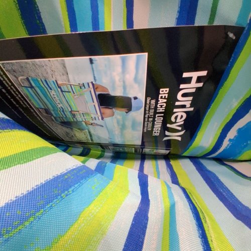 HURLEY BEACH GROUND MAT LOUNGER WITH BACKREST AND COOLER POCKET - BLUE\GREEN (MODEL: 169502F) image 3