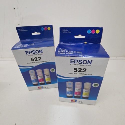 2 (3PC) EPSON 522 COMBO PACK INK REFILL BOTTLES FOR SELECT ECOTANK PRINTERS - 65ML EACH - CYAN, MAGENTA, YELLOW (MODEL: T522520-S/CP) image 2