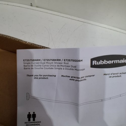 RUBBERMAID CURVED DUAL MOUNT SHOWER ROD - 50"-70" - BLACK image 2