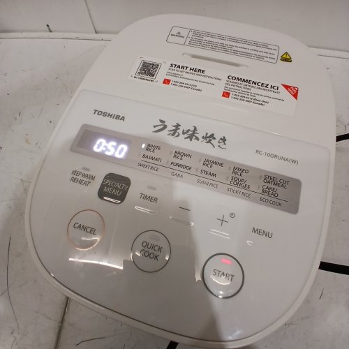 TOSHIBA RICE COOKER 5.5 CUP UNCOOKED - LED DISPLAY, 15 COOKING FUNCTIONS, 3D HEATING TECHNOLOGY, 24-HR DELAY TIMER, AUTO KEEP WARM, NONSTICK INNER POT - WHITE (MODEL: RC-10DRUNA) image 2