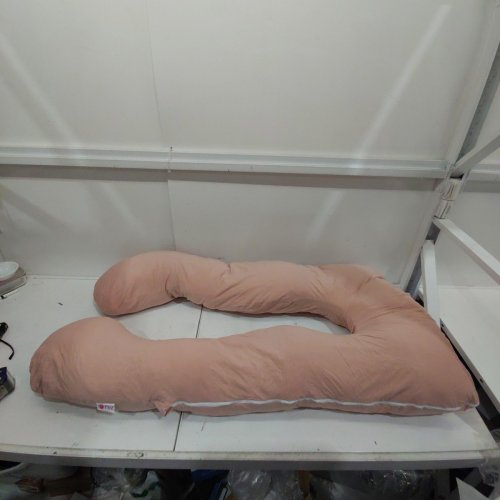 MEIZ PREMIUM U-SHAPED FULL BODY PREGNANCY SUPPORT PILLOW WITH VELOUR COVER - 55" X 31.5" - PINK image 2