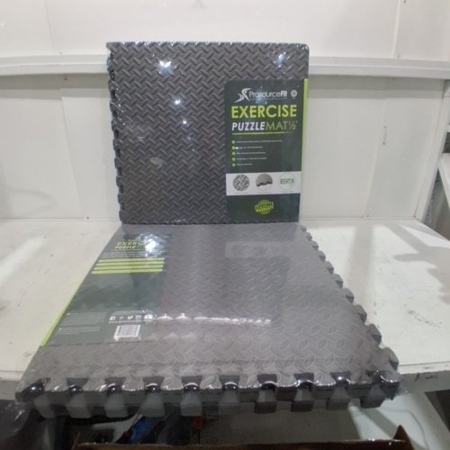 12PC PROSOURCEFIT INTERLOCKING EXERCISE PUZZLE MAT - 24" X 24" X 1/2"; 24 SQ. FT. - GRAY image 2