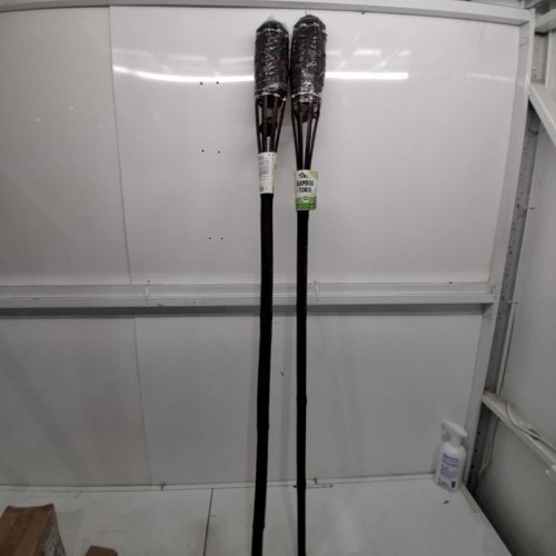 2PK TIKI BRAND WEATHER RESISTANT BAMBOO TIKI TORCH - 60" - DARK BROWN image 2