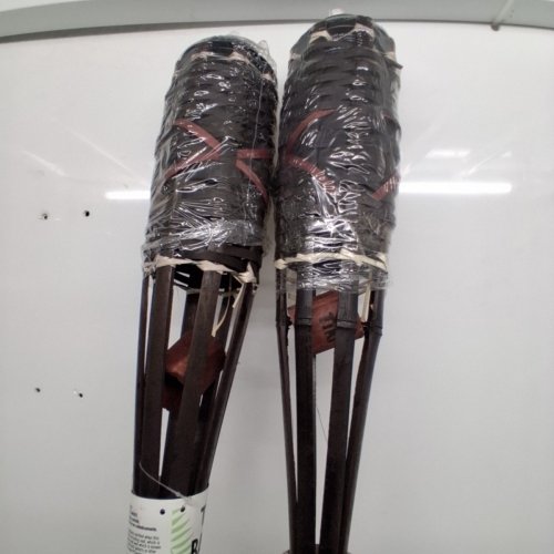 2PK TIKI BRAND WEATHER RESISTANT BAMBOO TIKI TORCH - 60" - DARK BROWN image 3