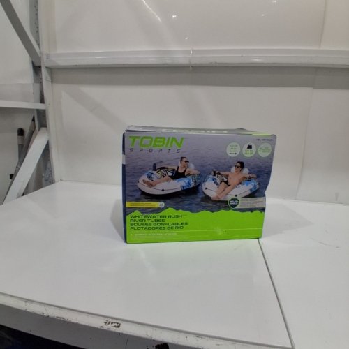 2PK TOBIN SPORTS WHITEWATER RUSH RIVER TUBES WITH CUPHOLDERS - 56" - 100KG CAP - BLUE/WHITE (MODEL: 1985304) image 2