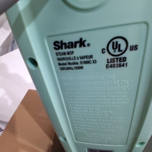 SHARK NINJA CLEAN & SANITIZE STEAM CORDED FLOOR CLEANER MOP WITH WASHABLE PAD - 375ML WATER TANK - WHITE/SEAFOAM (MODEL: S1000C) image 5