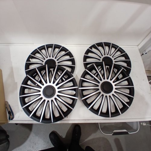 4PK ALPENA AUSTIN VEHICLE WHEEL COVERS - 17" - BLACK / GREY image 3