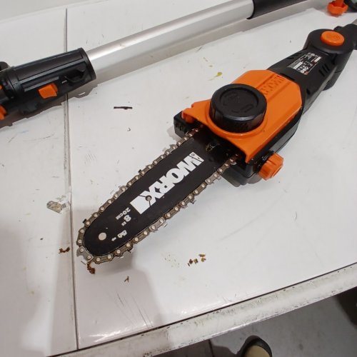 WORX 20V POWER SHARE EXTENDABLE POLE SAW WITH AUTO TENSION - 13FT MAX LENGTH, 8" BLADE - BLACK/ORANGE (MODEL: WG349.9) image 7