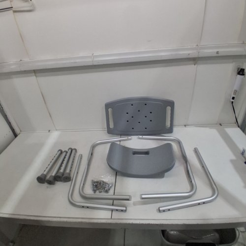 MEDLINE GUARDIAN DELUXE ALUMINUM BATH CHAIR - 400LBS CAP - GREY (MODEL: G2-101KRX1) image 2