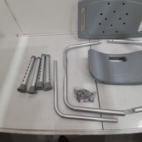 MEDLINE GUARDIAN DELUXE ALUMINUM BATH CHAIR - 400LBS CAP - GREY (MODEL: G2-101KRX1) image 4