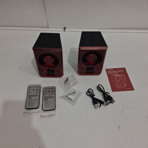 2PK CHUNHEE SOLAR OUTDOOR MOTION SENSOR ALARM - RED (MODEL: SL16) image 4
