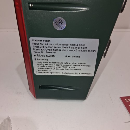 2PK CHUNHEE SOLAR OUTDOOR MOTION SENSOR ALARM - RED (MODEL: SL16) image 5