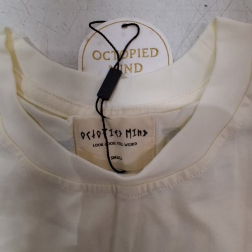 WOMEN'S OCTOPIED MIND 'SMALL TALK SURVIVOR' T-SHIRT - SMALL - WHITE image 3