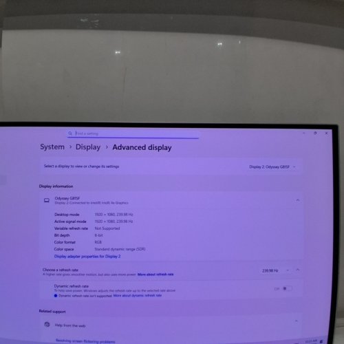 SAMSUNG 27" ODYSSEY OLED SILVER 4K UHD GAMING MONITOR, 0.03 MS, 240 HZ, SLIM METAL DESIGN, AMD FREESYNC PREMIUM PRO - SILVER (MODEL: S27FG810SN) image 2
