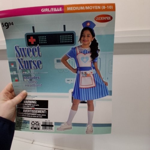 2PC GIRLS GOODMARK NURSE COSTUME - MEDIUM (7-8) - BLUE /WHITE/RED image 4