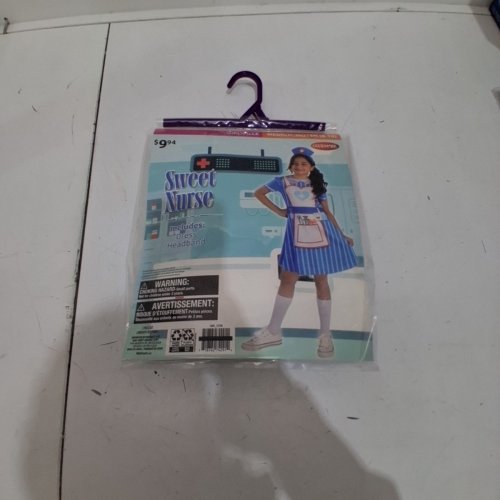 2PC GIRLS GOODMARK NURSE COSTUME - MEDIUM (7-8) - BLUE /WHITE/RED image 5