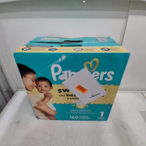 160PK PAMPERS SWADDLERS BEST DRYNESS DISPOSABLE DIAPERS - SIZE 1 (8-14LB) image 4