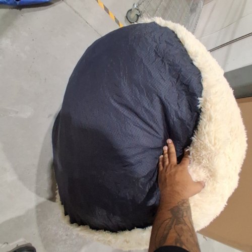 HOBESTLUK ADULTS BIG BEAN BAG CHAIR WITH MEMORY FOAM FILLED - 48" X 48" X 31.5" - BEIGE image 4