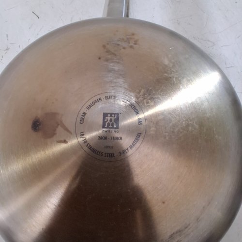 ZWILLING J.A HENCKELS TRU CLAD STAINLESS STEEL CLAD METAL FRYING PAN - 11" - STAINLESS STEEL image 5