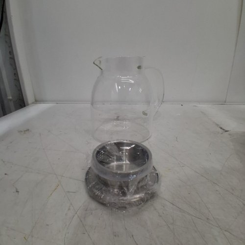 GLASS PITCHER WITH STAINLESS STEEL INSERT STRAINER - 2L - CLEAR/SILVER image 3