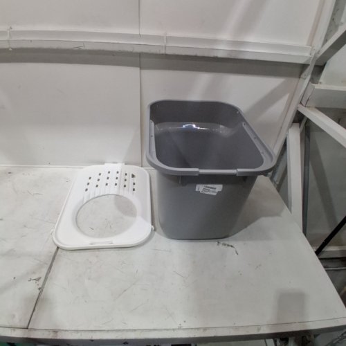 IRIS USA LARGE SQUARE TOP ENTRY CAT LITTER BOX - 20.5" X 14.75" X 14.5" - GREY/WHITE - (MODEL: 589655) image 2