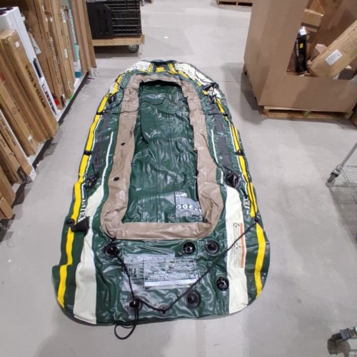 INTEX SEAHAWK 4-PERSON INFLATABLE BOAT SET WITH AIR PUMP - GREEN (MODEL: 68351EP) image 2