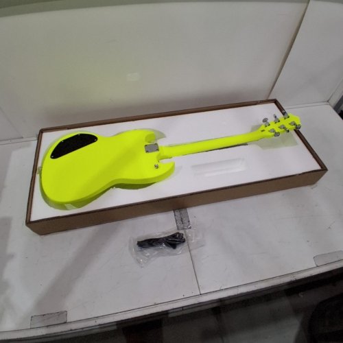 LEO JAYMZ SOLID BODY ELECTRIC GUITAR WITH POPLAR WOOD BODY/MAPLE NECK/LAUREL WOOD FRETBOARD- 39" - FLUORESCENT GREEN (MODEL: LJNSG) image 5