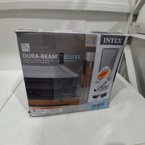 INTEX DURA BEAM PLUS DELUXE PILLOW REST RAISED AIRBED - QUEEN -22" - BLACK\GREY image 5