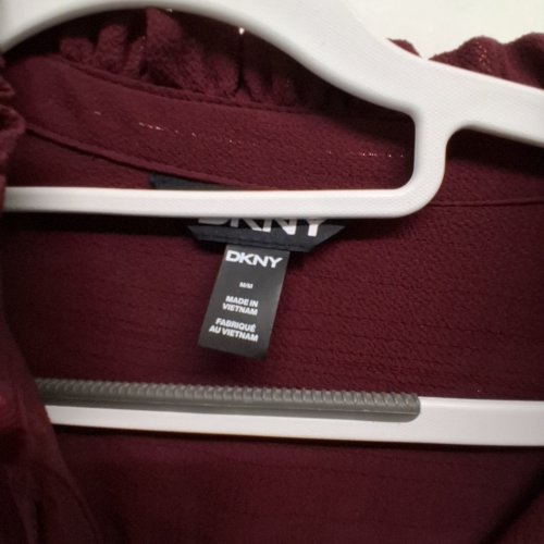 WOMEN'S DKNY TIE NECK BLOUSE - MEDIUM - BURGUNDY (STYLE: 3811001) image 3