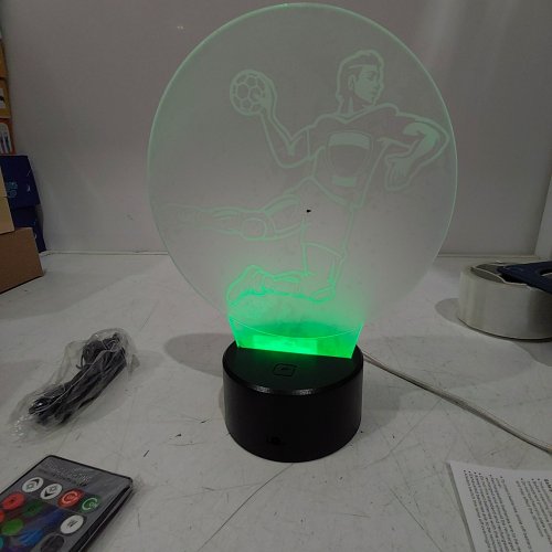 HPBN8 USB POWERED RGB CREATIVE 3D HANDBALL NIGHT LIGHT - BLACK image 2