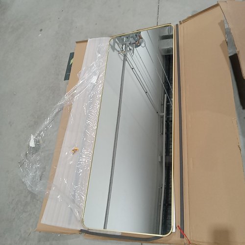 HARRITPURE FULL LENGTH MIRROR WITH STAND FOR BEDROOM - 56" X 21" - GOLD image 3