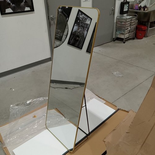HARRITPURE FULL LENGTH MIRROR WITH STAND FOR BEDROOM - 56" X 21" - GOLD image 5